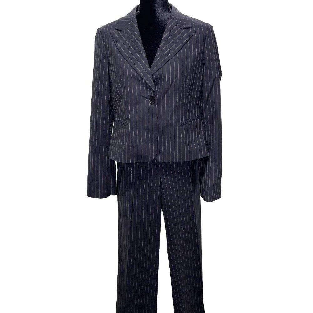 BCBG Navy Pin Stripe Pant Suit